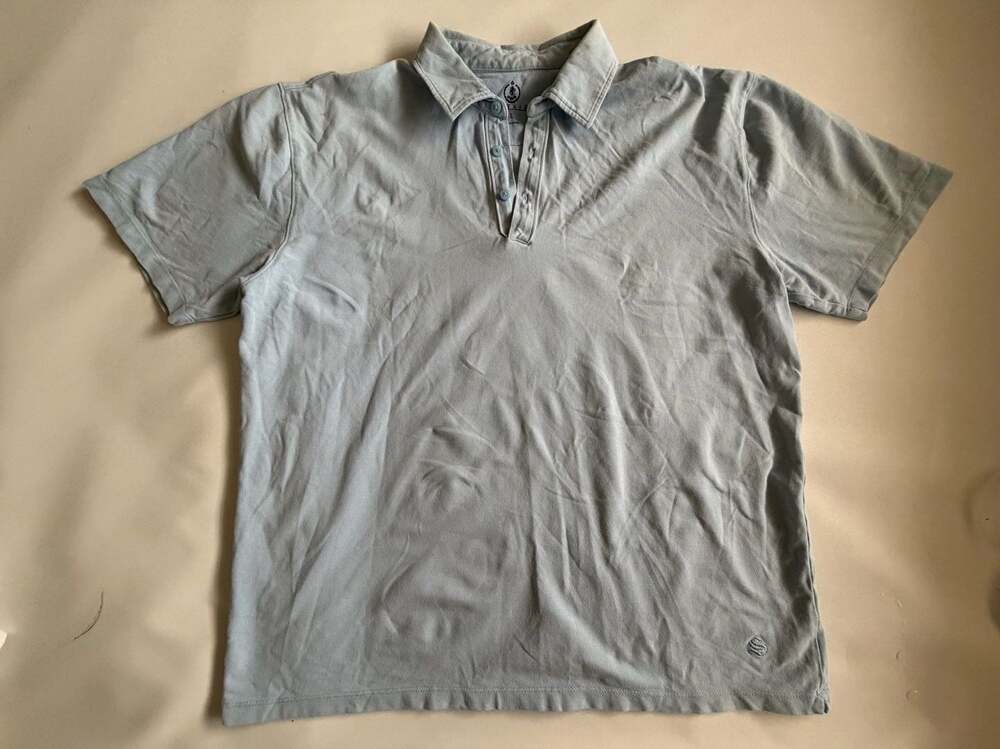 Saltaire Mens Light Gray Short Sleeve Polo Shirt Size L